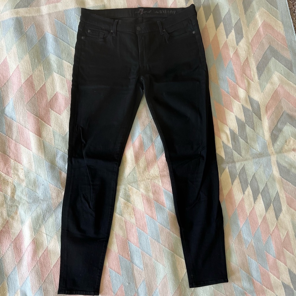 7 For All Mankind Black Skinny Jeans